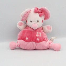 Doudou semi plat Mimi la souris rose fleurs NICOTOY KIABI