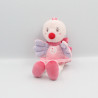 Doudou oiseau rose mauve pois NICOTOY