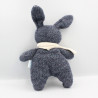 Doudou lapin bleu marine écharpe blanche COROLLE