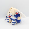 Doudou et compagnie lapin bleu blanc rouge mouchoir marin