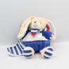 Doudou et compagnie lapin bleu blanc rouge mouchoir marin