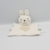 Doudou plat lapin blanc beige NICOTOY
