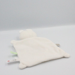 Doudou plat lapin blanc beige NICOTOY