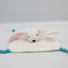 Doudou plat lapin blanc bleu rose NUTRICIA