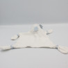 Doudou plat lapin blanc bleu TARTINE ET CHOCOLAT