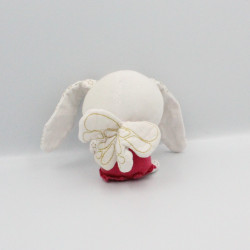 Doudou lapin blanc rose étoiles ailes GRAIN DE BLE