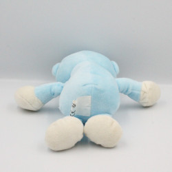 Doudou ours bleu blanc TOM & KIDDY TOMKIDS