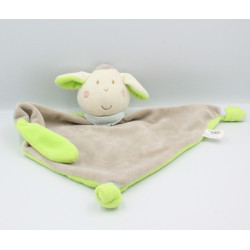 Doudou plat mouton beige vert Flashy Little Star GMBH