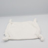 Doudou plat carré blanc chat ours VERTBAUDET