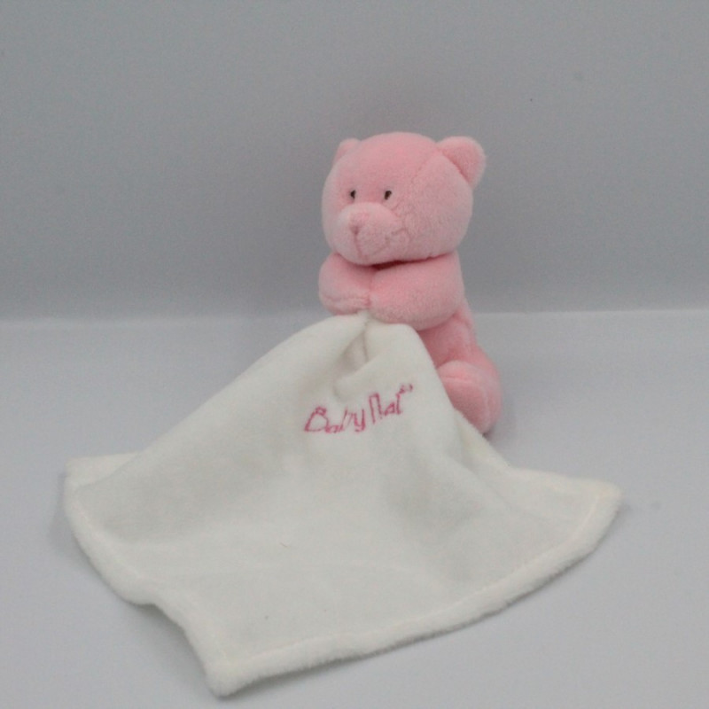 Doudou ours rose mouchoir Baby nat