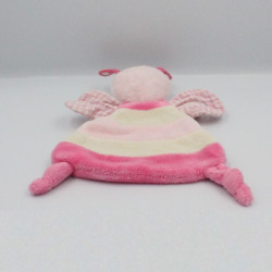Doudou plat papillon abeille rose blanc ZEEMAN
