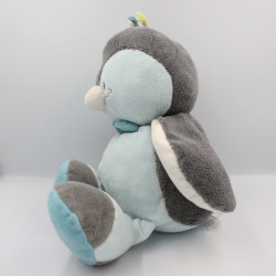 Grand Doudou oiseau pingouin gris bleu Louis NOUKIE'S 42 cm