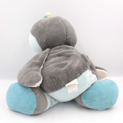 Grand Doudou oiseau pingouin gris bleu Louis NOUKIE'S 42 cm