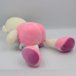 Doudou ours blanc écru rose étoiles TOM & ZOE