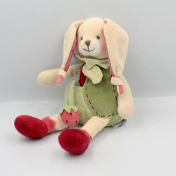 Doudou lapin Fraise vert rouge Doudou et Compagnie