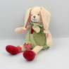 Doudou lapin Fraise vert rouge Doudou et Compagnie