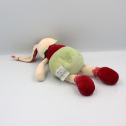 Doudou lapin Fraise vert rouge Doudou et Compagnie