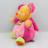 Doudou boule musical souris rose écharpe MOTS D'ENFANTS