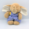 Doudou éléphant beige bleu jaune AJENA