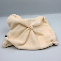 Doudou et compagnie plat carré lapin écru col rose