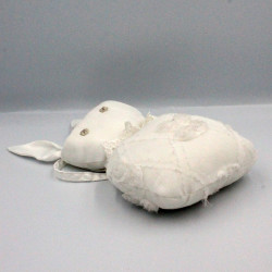 Doudou lapin blanc sac satin