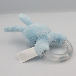 Doudou hochet lapin bleu TEX