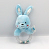 Doudou hochet lapin bleu TEX