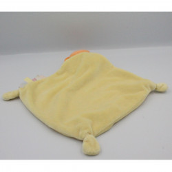 Doudou plat chat orange jaune NICOTOY