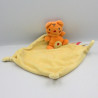 Doudou plat chat orange jaune NICOTOY