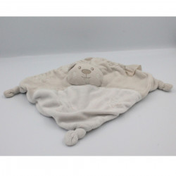 Doudou plat ours blanc beige étoiles Copinous KIMBALOO