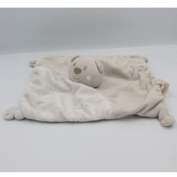 Doudou plat ours blanc beige étoiles Copinous KIMBALOO
