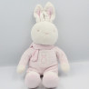 Doudou Lapin rayé rose KLORANE