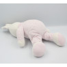 Doudou Lapin rayé rose KLORANE