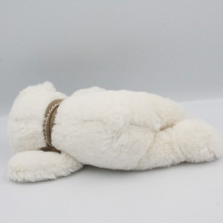 Doudou ours blanc bandanas beige NICOTOY