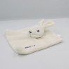 Doudou plat carré Lapin blanc PICOT