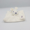 Doudou plat carré Lapin blanc PICOT