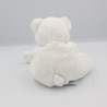 Doudou et compagnie ours J'aime mon doudou blanc bleu mouchoir