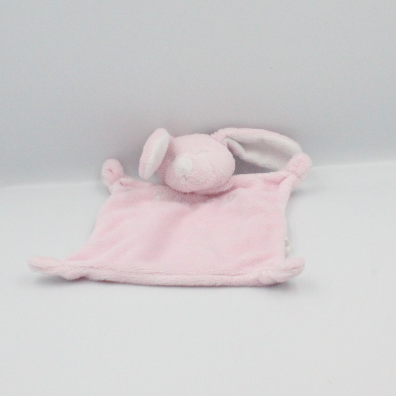 Doudou plat lapin rose GRAIN DE BLE
