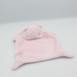 Doudou plat lapin rose GRAIN DE BLE
