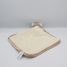 Doudou plat carré écru beige ours bleu NICOTOY