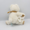 Doudou Ours blanc beige avec mouchoir Baby Nat