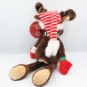 Doudou renne élan cerf marron rouge Noël ZD TRADING