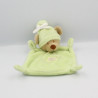 Doudou plat ours vert étoiles NICOTOY