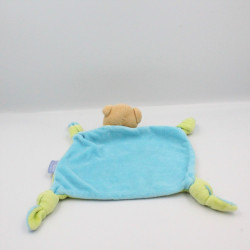 Doudou plat ours vert bleu chiffre 3 KALOO