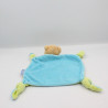 Doudou plat ours vert bleu chiffre 3 KALOO