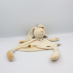 Doudou plat p'tit lapin beige Happy flower BABY NAT
