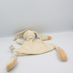 Doudou plat p'tit lapin beige Happy flower BABY NAT