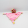 Doudou plat souris rose jaune coeur CREATIVTOYS KIKOU
