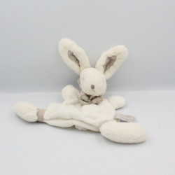 Doudou et Compagnie plat lapin blanc beige tout doux Bonbon