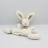 Doudou et Compagnie plat lapin blanc beige tout doux Bonbon